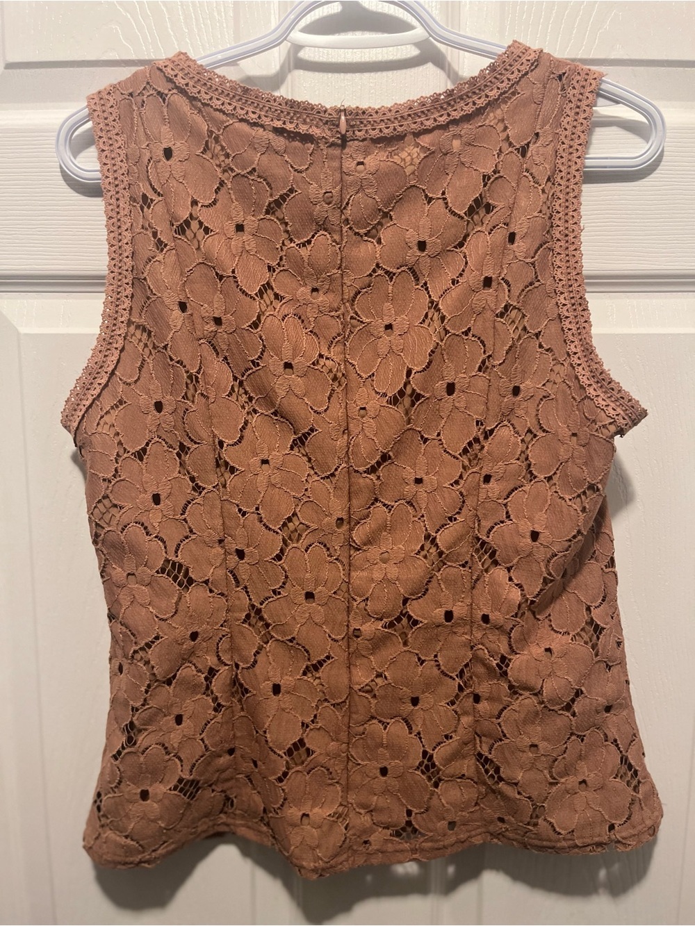 Cream Top Lace Boho Shirt Cami Tank Top Pink Medium Women Sleeveless Layered - Picture 5 of 5